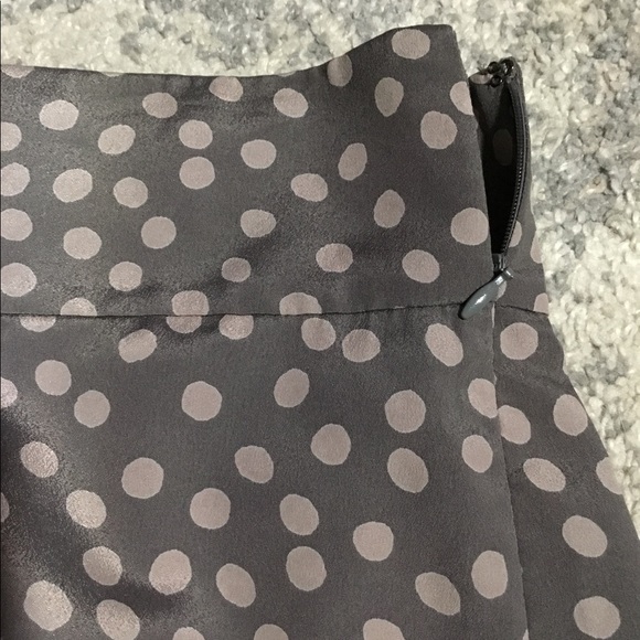 Ann Taylor Loft Brown Taupe Polka-Dot Pleated Skirt Size 8 - Picture 3 of 6